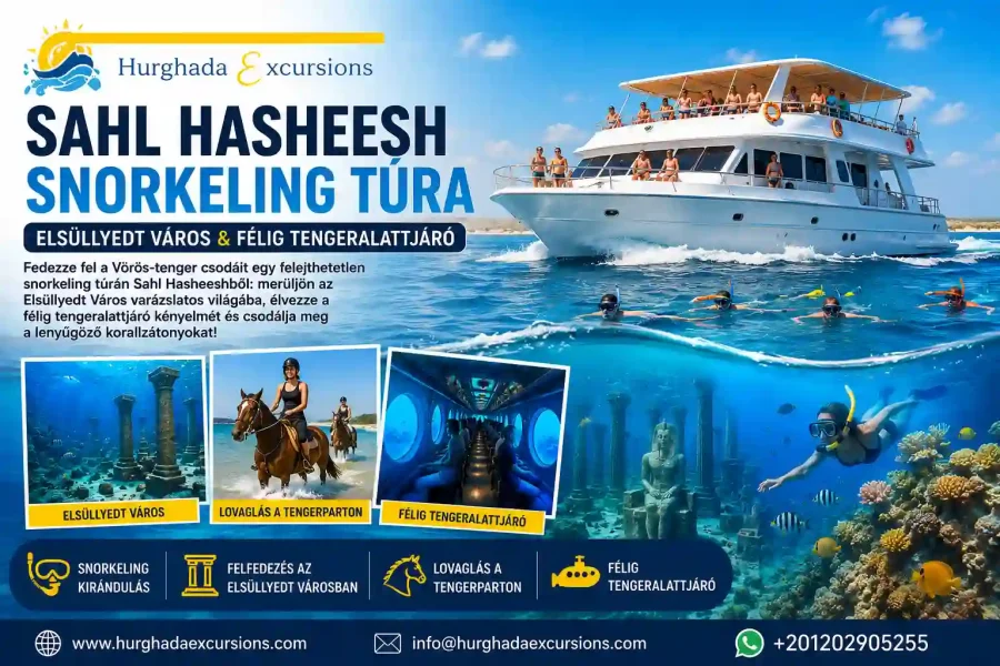 Sahl Hasheesh Snorkeling Túra | Elsüllyedt Város & Félig Tengeralattjáró