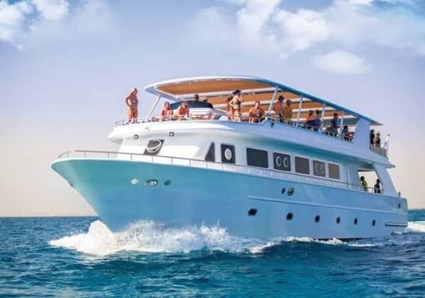 Snorkelling and diving boat on the Red Sea near Hurghada