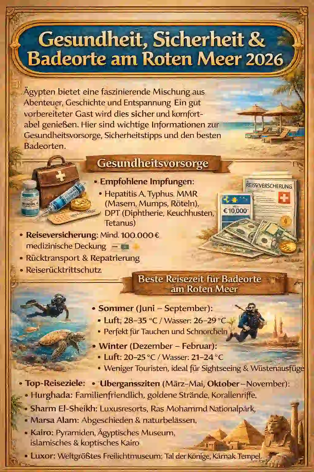 Gesundheit, Sicherheit & Badeorte am Roten Meer 2026